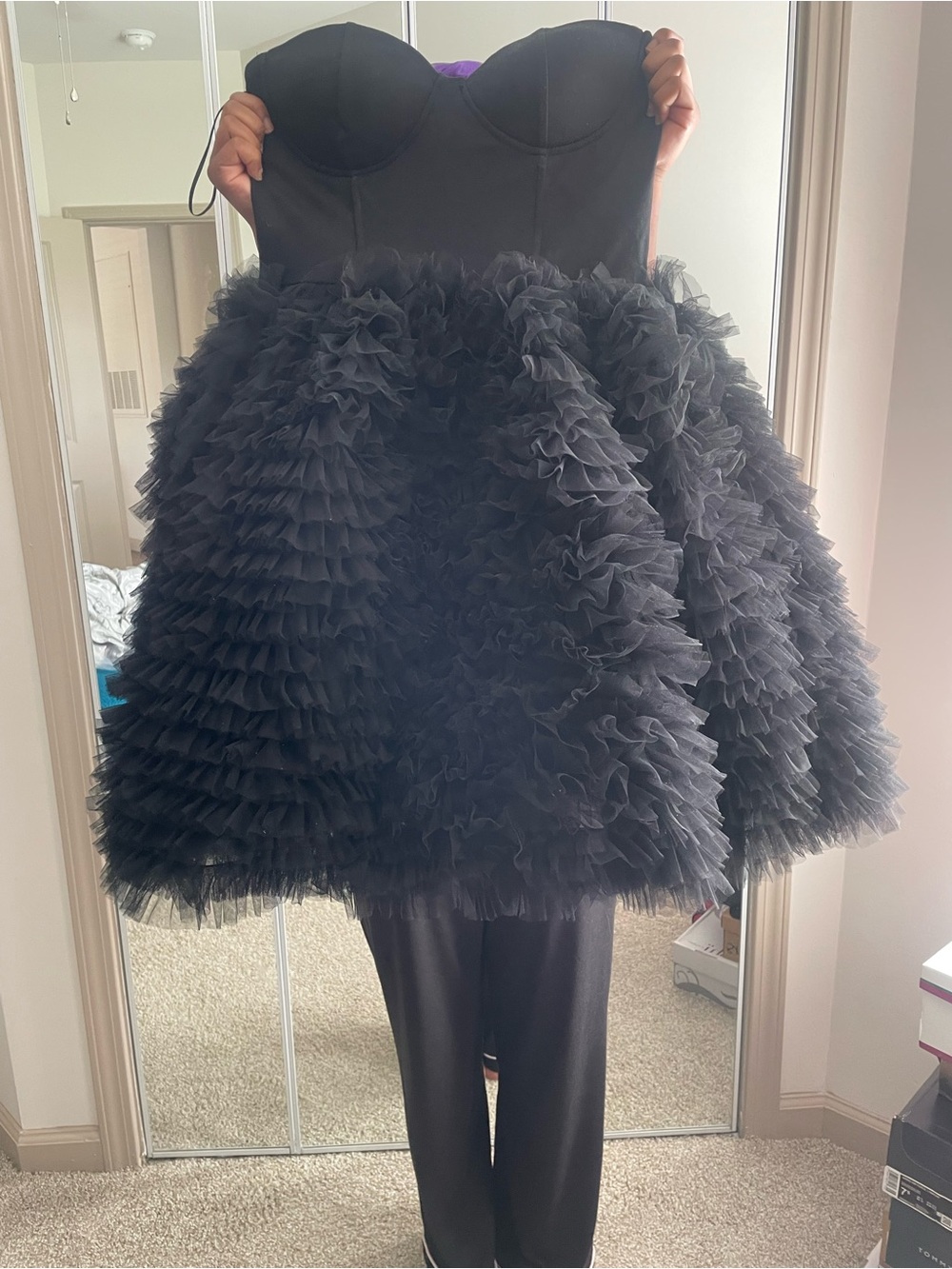 Black Ruffle Tulle Dress